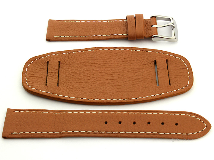 Watch Strap Leather Brown with Wrist Pad Monte 02