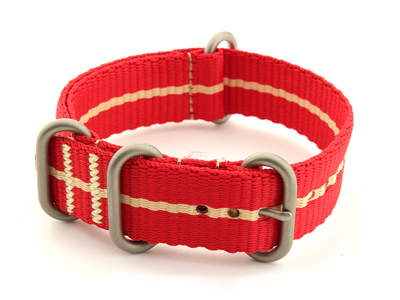 Nato Watch Strap CS Red/Cream 22mm