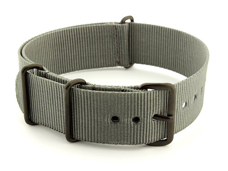 Nato G10 Nylon Watch Strap PVD Buckle Ash Grey 01