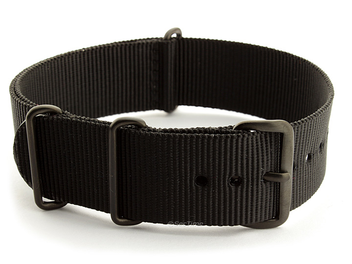 Nato G10 Nylon Watch Strap PVD Buckle Black 01