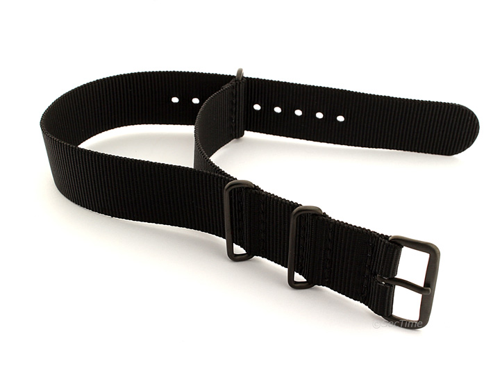 Nato G10 Nylon Watch Strap PVD Buckle Black 02