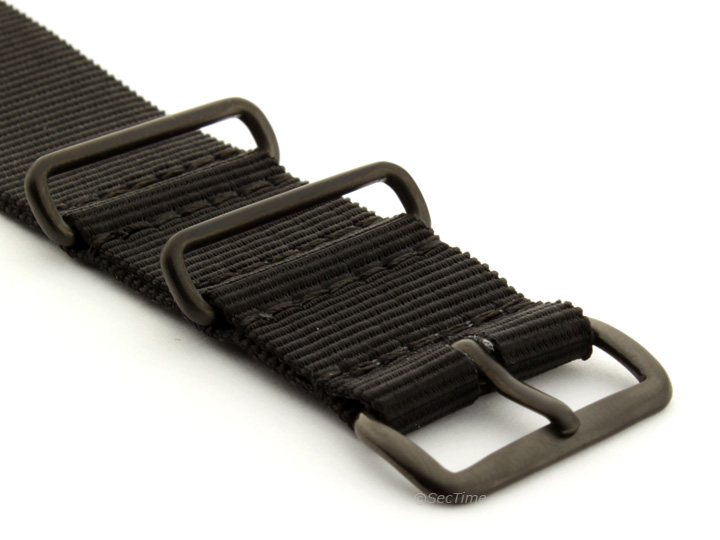 Nato G10 Nylon Watch Strap PVD Buckle Black 03