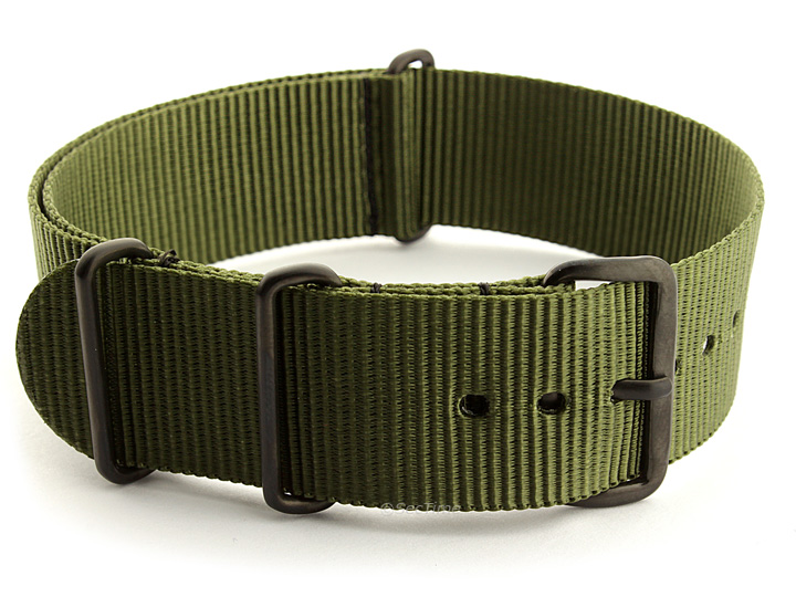 Nato G10 Nylon Watch Strap PVD Buckle Olive Green 01