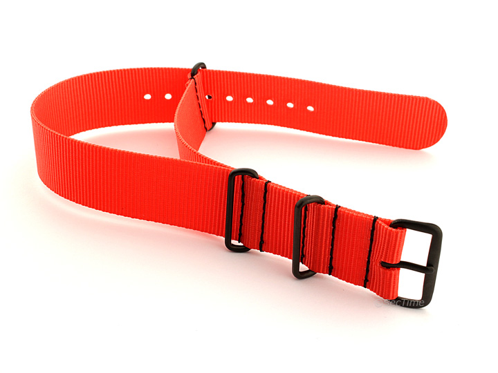 Nato G10 Nylon Watch Strap PVD Buckle Orange 02