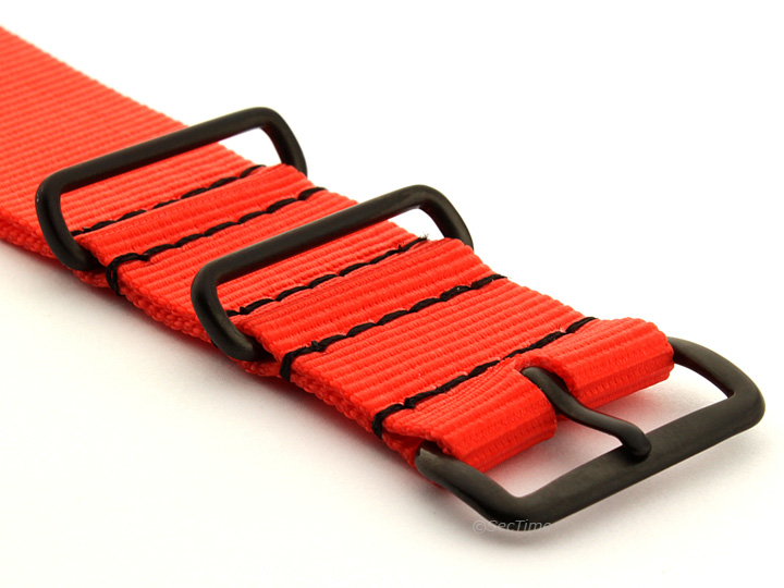 Nato G10 Nylon Watch Strap PVD Buckle Orange 03