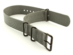 Nato G10 Nylon Watch Strap PVD Buckle Ash Grey 24mm