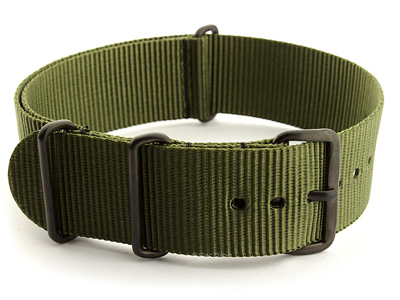 Nato G10 Nylon Watch Strap PVD Buckle Olive Green 22mm