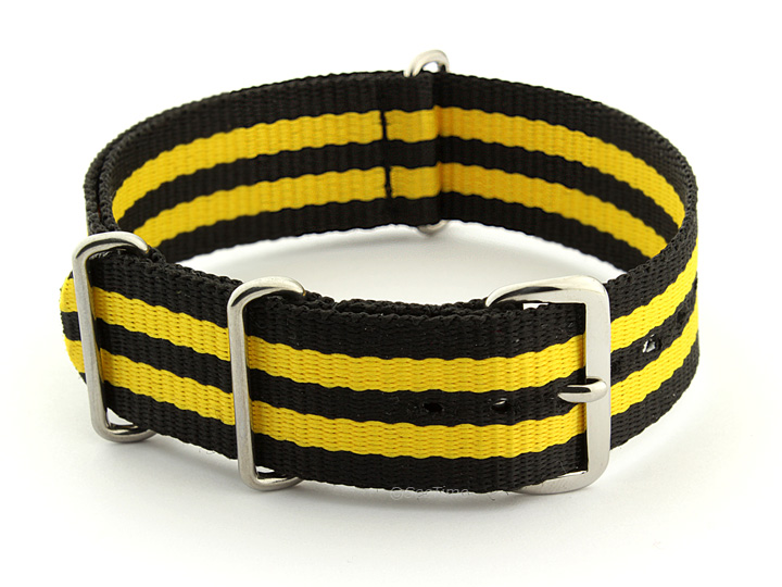 Nato Watch Strap Nylon G10 Black/Yellow (5) 01