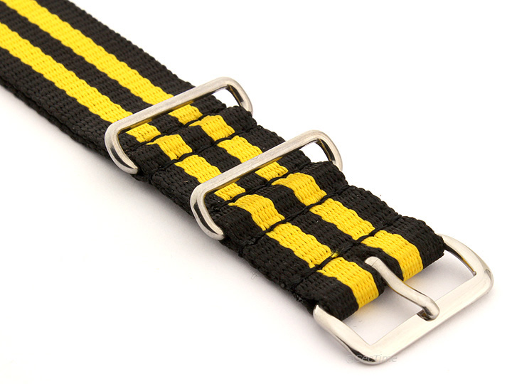 Nato Watch Strap Nylon G10 Black/Yellow (5) 03