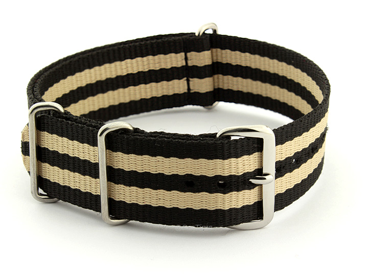 Nato Watch Strap Nylon G10 Black/Beige (5) 01