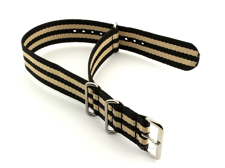 Nato Watch Strap Nylon G10 Black/Beige (5) 02