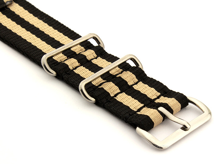 Nato Watch Strap Nylon G10 Black/Beige (5) 03