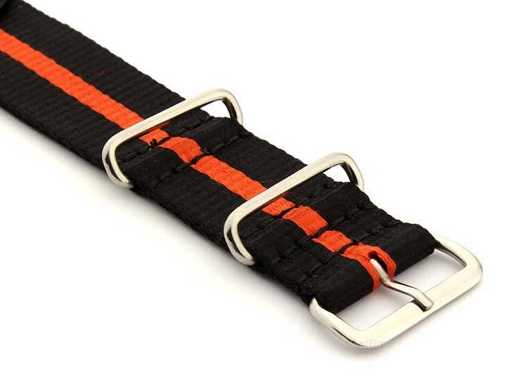 Nato Watch Strap Nylon G10 Black/Orange (3) 03