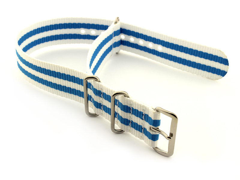 Nato Watch Strap Nylon G10 White/Blue (5) 02