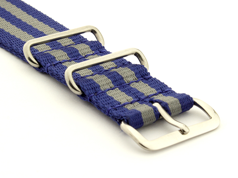 Nato Watch Strap Nylon G10 Navy Blue/Grey (5) 03