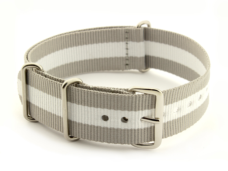 Nato Watch Strap Nylon G10 Grey/White (3) 01