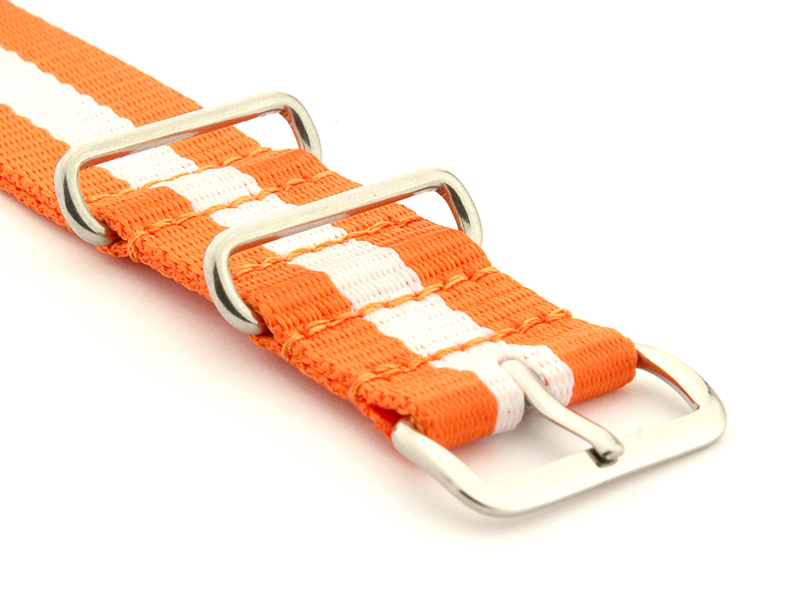 Nato Watch Strap Nylon G10 Orange/White (3) 03