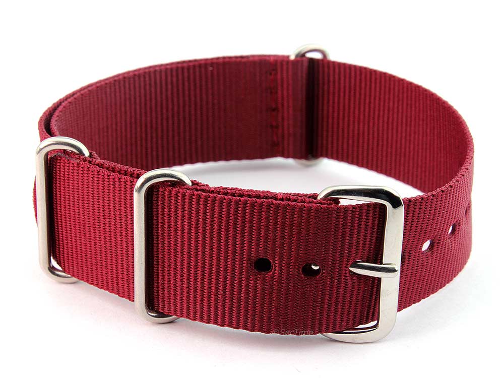 Nato Watch Strap G10 Military Nylon Divers Maroon 20mm