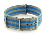 Nato Watch Strap G10 Military Nylon Divers Grey/Blue (5B) 24mm