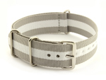 Nato Watch Strap G10 Military Nylon Divers Grey/White (3) 20mm