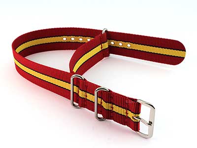 Nato Watch Strap G10 Military Nylon Divers Red/Blue/Yellow (5) 20mm