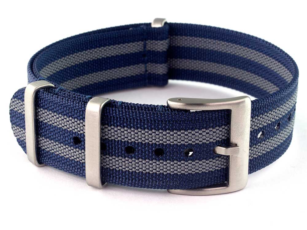 Ribbed Nylon Nato Watch Strap Military Divers Navy Blue/Grey (5) 01