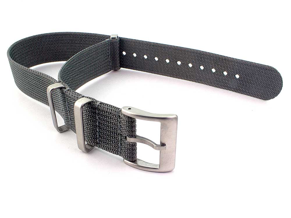 Ribbed Nylon Nato Watch Strap Military Divers Grey 02