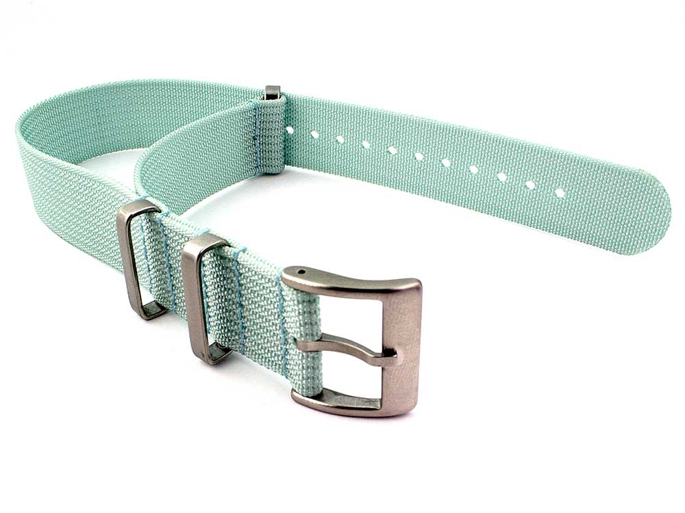 Ribbed Nylon Nato Watch Strap Military Divers Cyan 02