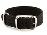 One-Piece Nato Watch Strap Military G10 Nylon Waterproof Black 18mm