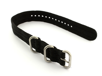 One-Piece Nato Watch Strap Black 02