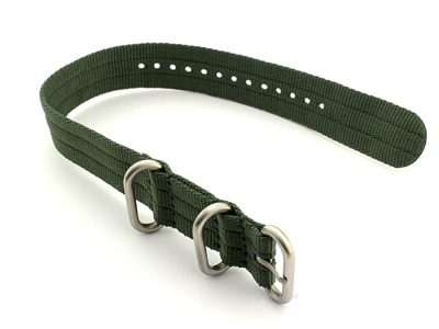 One-Piece Nato Watch Strap Military G10 Nylon Waterproof Green 20mm