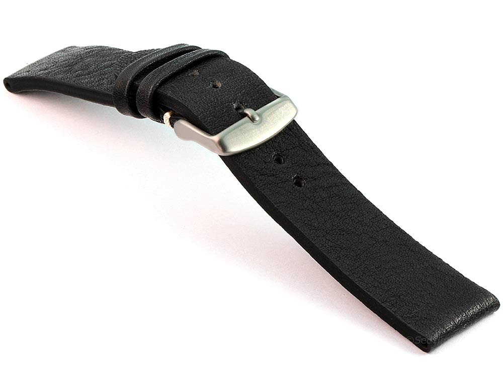 Genuine Leather Watch Strap Band Prague Black 03