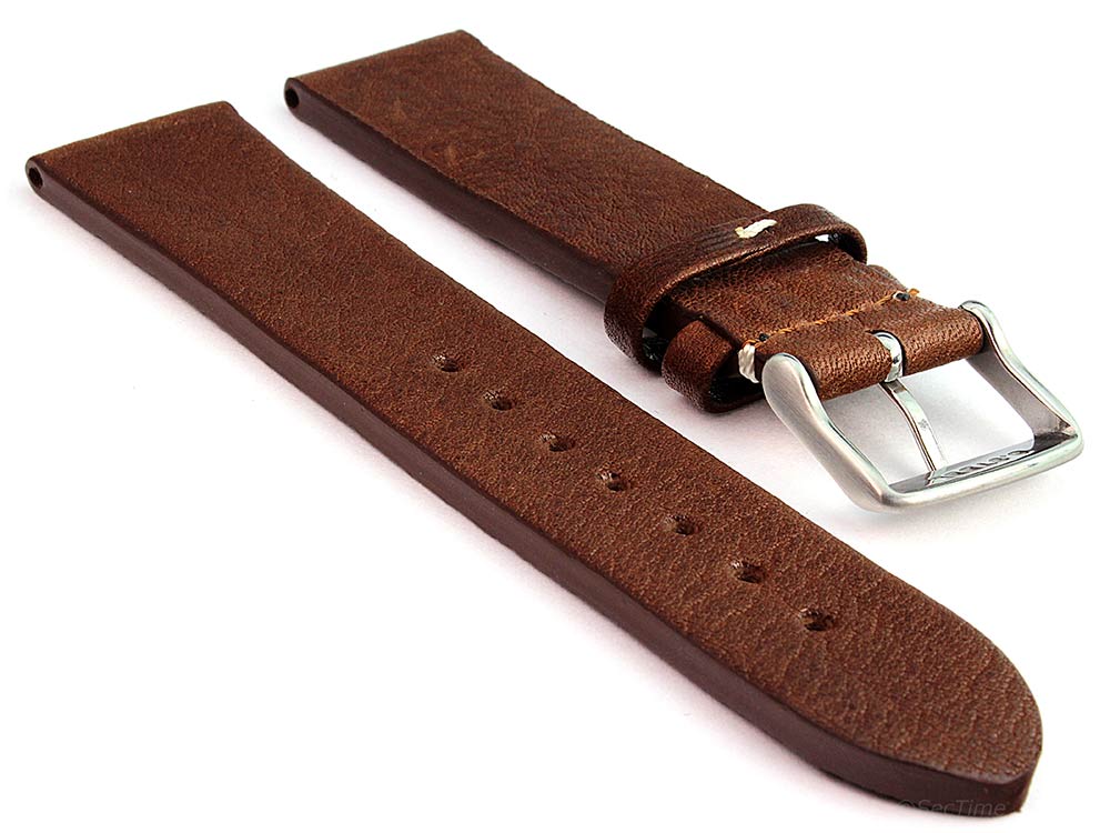 Genuine Leather Watch Strap Band Prague Dark Brown 02