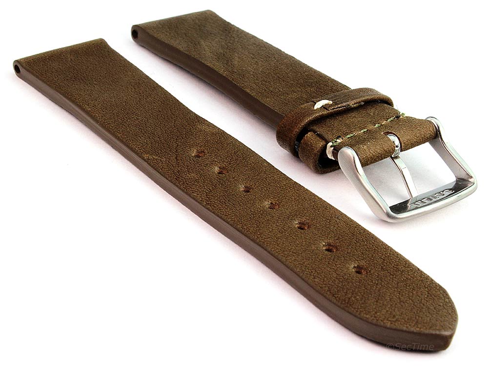 Genuine Leather Watch Strap Band Prague Coyote Brown 02