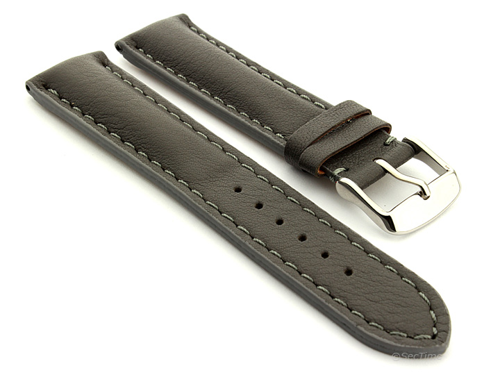 Padded Watch Strap Grey with Grey Stitching Sahara 02