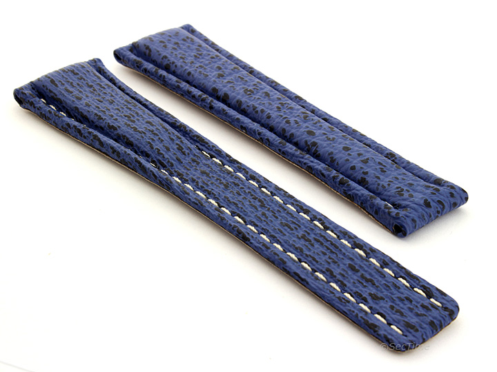 miniatuur 5  -  Genuine Shark Skin Leather Watch Strap Band for Breit. 22/18 or 20/18 MM