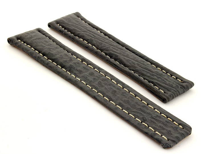 miniatuur 9  -  Genuine Shark Skin Leather Watch Strap Band for Breit. 22/18 or 20/18 MM