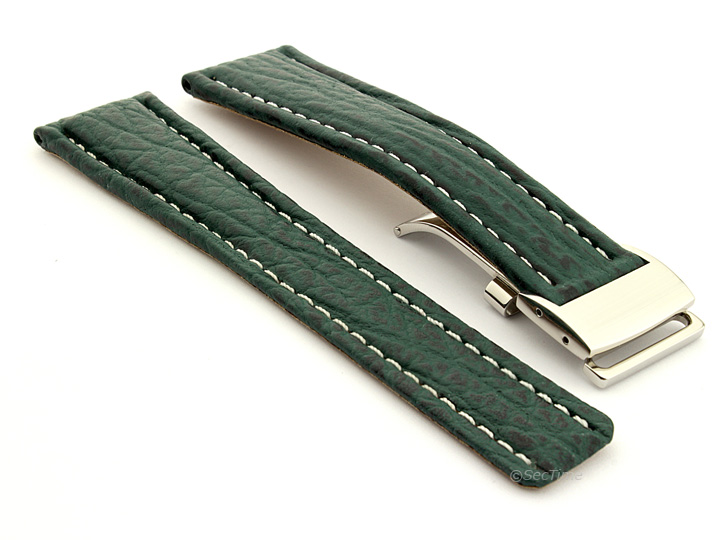 Shark Skin Watch Strap for Breitling Green 02