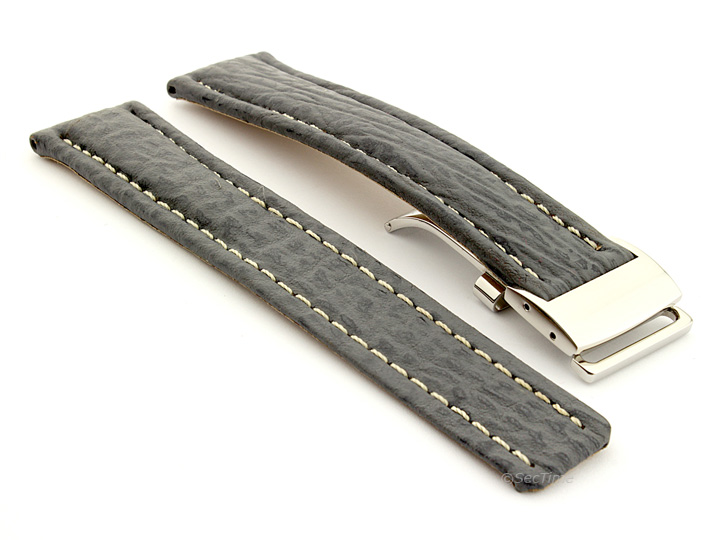 Shark Skin Watch Strap for Breitling Grey 02