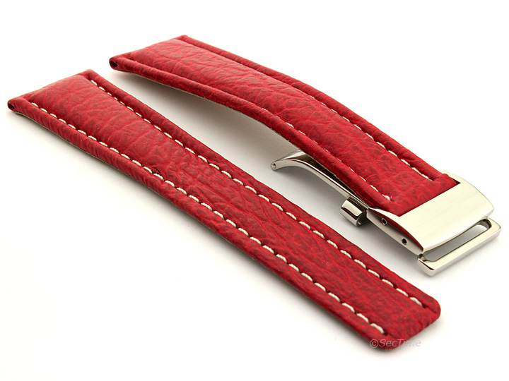 Shark Skin Watch Strap for Breitling Red 02