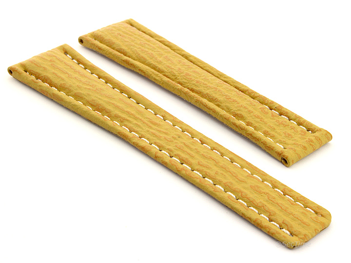 Shark Skin Watch Strap for Breitling Yellow 01