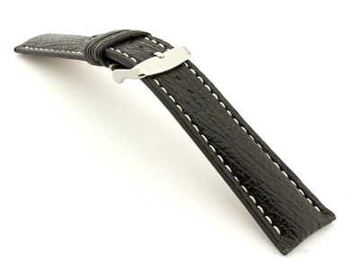 Shark Leather Watch Strap VIP Black 22mm