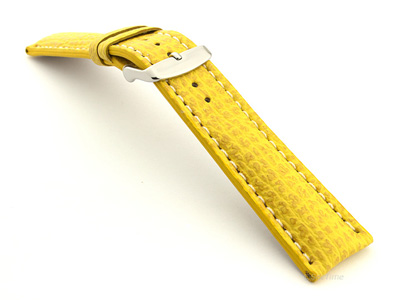 Shark Leather Watch Strap VIP Yellow 24mm