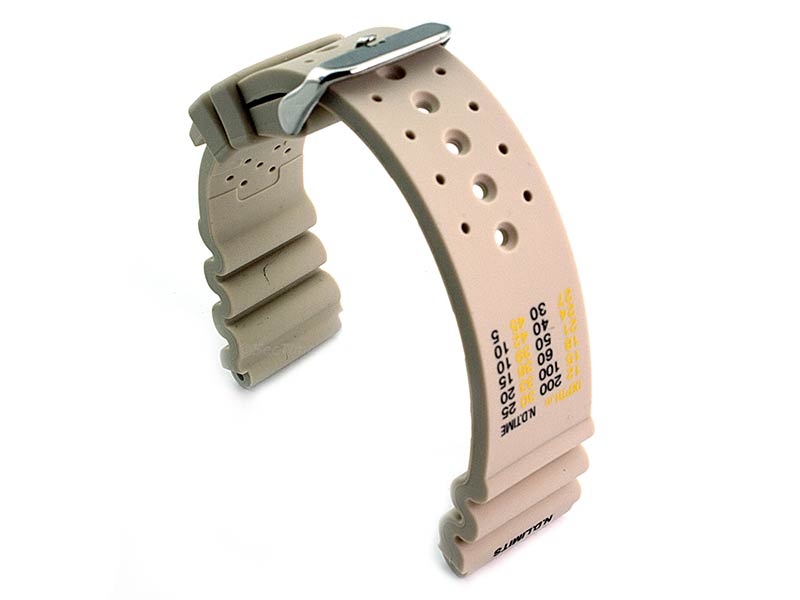 Citizen / Seiko Silicone Rubber Watch Strap Pro Waterproof Beige-N.D.LIMITS 02