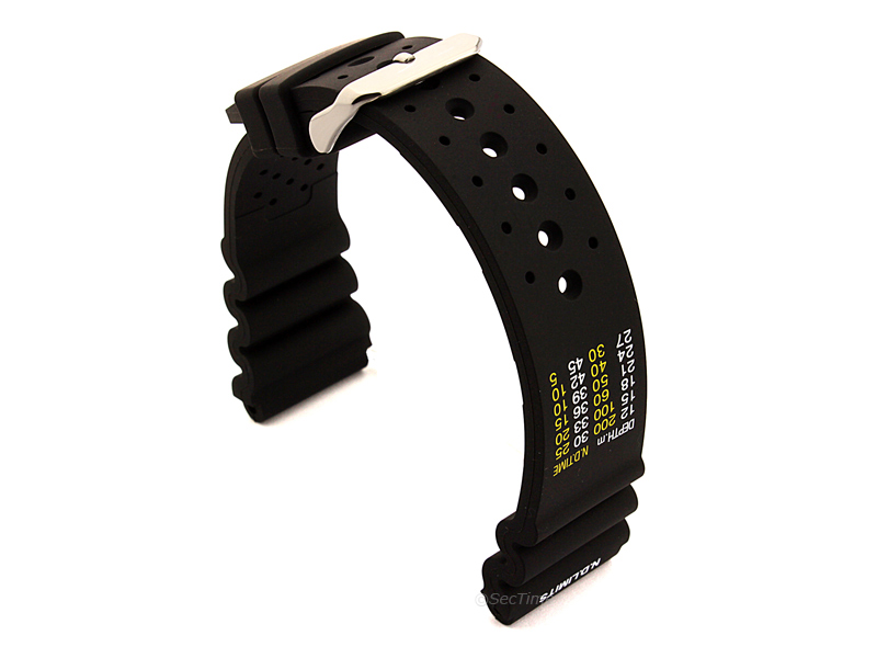 Citizen / Seiko Silicone Rubber Watch Strap Pro Waterproof Black-N.D.LIMITS 02