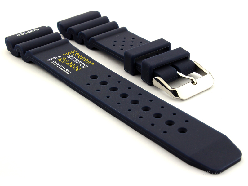 Citizen / Seiko Silicone Rubber Watch Strap Pro Waterproof Blue 01