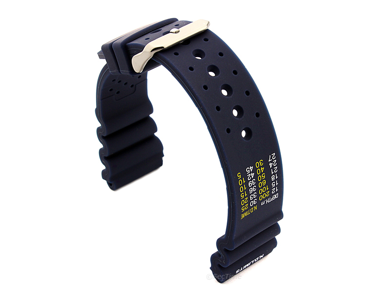 Citizen / Seiko Silicone Rubber Watch Strap Pro Waterproof Blue 02