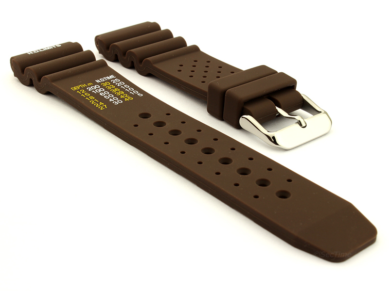 Citizen / Seiko Silicone Rubber Watch Strap Pro Waterproof Brown-N.D.LIMITS 01