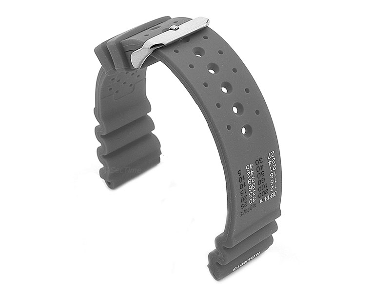 Citizen / Seiko Silicone Rubber Watch Strap Pro Waterproof Light Grey-N.D.LIMITS 02