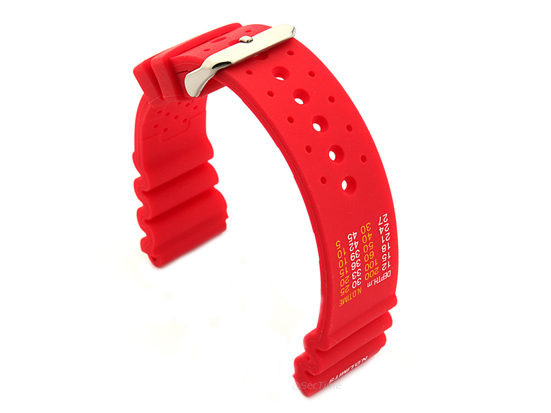 Citizen / Seiko Silicone Rubber Watch Strap Pro Waterproof Red 02